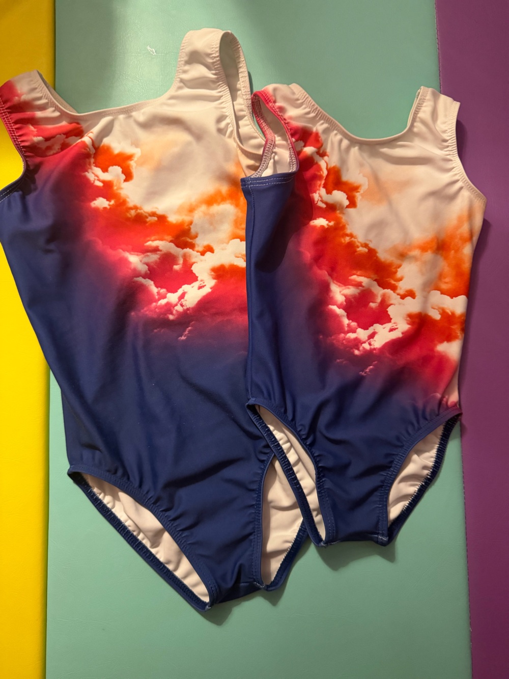 Colorful Cloud Matching Destira Gymnastics leotards